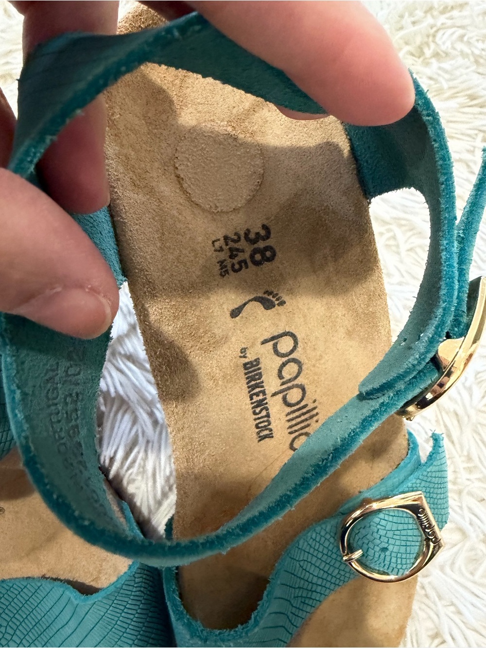 Papillio by Birkenstock Soley Leather Wedge Sandal -Size 38 US 7/7.5 -Biscay Bay - Picture 6 of 10